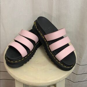 Dr. Martens Pink Blaire Slide Leather Platform Sandals EUC